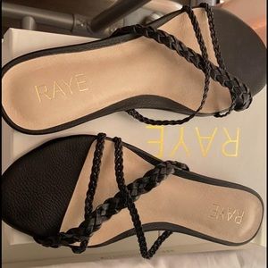 Raye black leather sandals